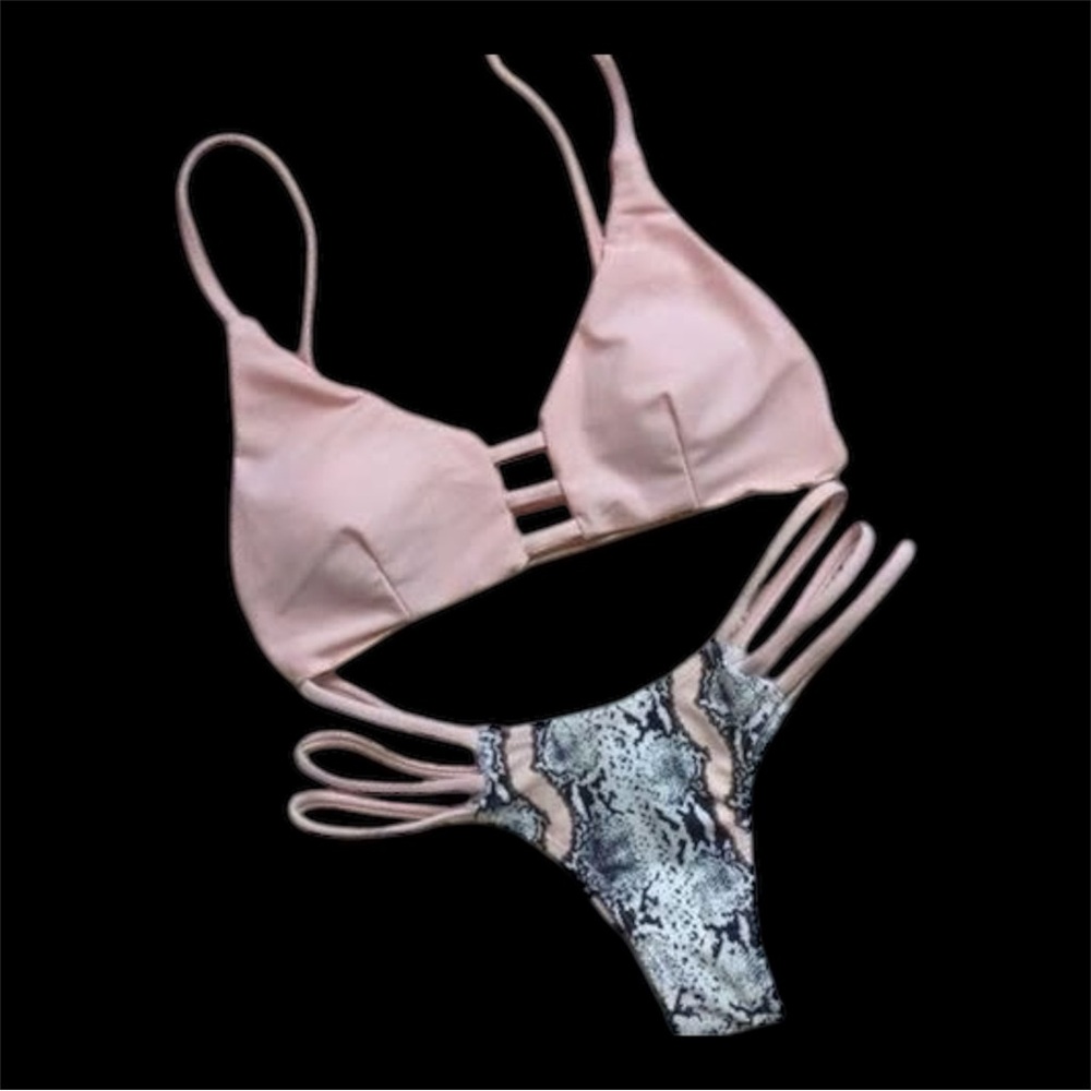 Women's Size Medium Unbranded Super Sexy 2 Piece Pink & Animal Print Bikini NWOT